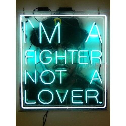 Neon Sign For I am a fighter not a love Glass Tubes Commercial Home Neon Sign Pub Garage Neon Garage Affiche Neon Pabs Neon Sign