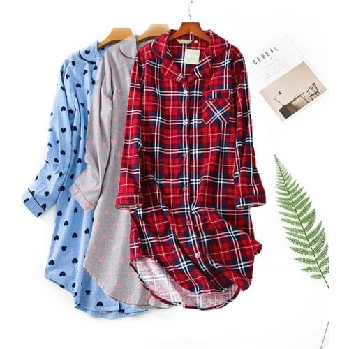 Nightdress Plus Size Lightweight Cotton Long Sleeve Nightgown for Summer