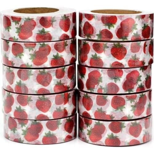 NEW 10pcs/Lot Decorative Fruit Red Strawberries Washi Tapes for DIY Bullet Journal Adhesive Masking Tape Stationery