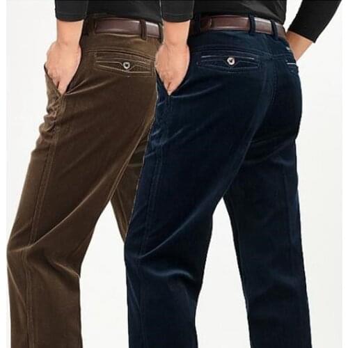 New Arrival men Leisure Plus size Spring and Autumn middle-aged casual trouser Straight mens trousers corduroy