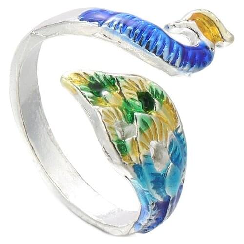 New Arrivals Thimble Finger Wear Knitting Loop Crochet Ring Peacock Yarn Guides Sewing Sewing Supplies Tools