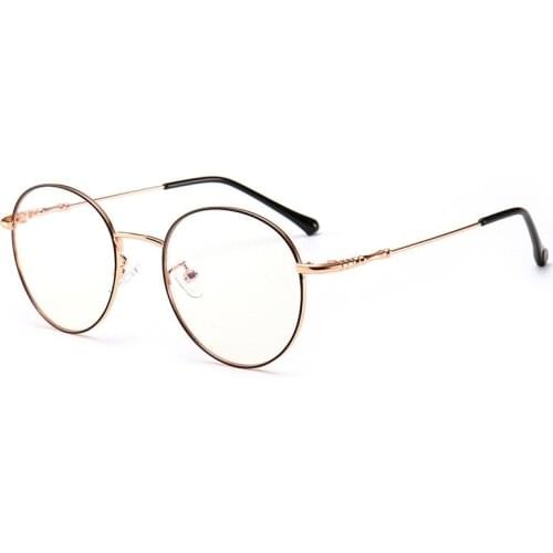 Blue Light Blocking Glasses for Women Men Retro Round Clear Lens Eyeglasses Alloy Full Frame Computer Gaming Glasses