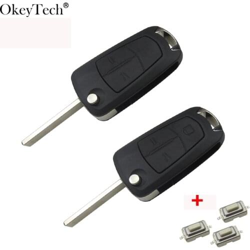 OkeyTech 2/3 Button HU100 Switchblade Blade Flip Fold Remote Car Key Shell Fob For Vauxhall Opel Astra H Corsa D Vectra C Zafira