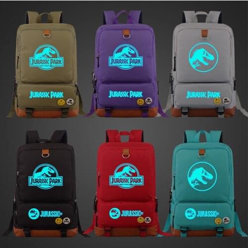 Blue Luminous Adventure Dinosaur Jurassic Boy Girl Book School Bag Women Bagpack Teenagers Schoolbags Men Student Backpack