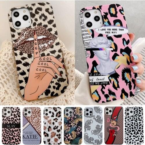Stylish Cute Leopard Print Phone Case For iPhone 12 11 Pro Max 12 Mini Soft Cover For iPhone SE 2020 XR X XS 8 7 Plus Shockproof