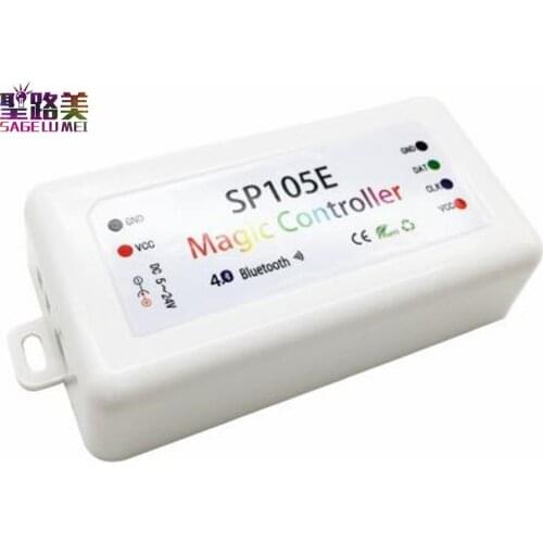 DC5V-24V SP105E Magic led controller Bluetooth SPI , for all kinds of IC pixels lights WS2801 WS2811 WS2812B pixel Strip