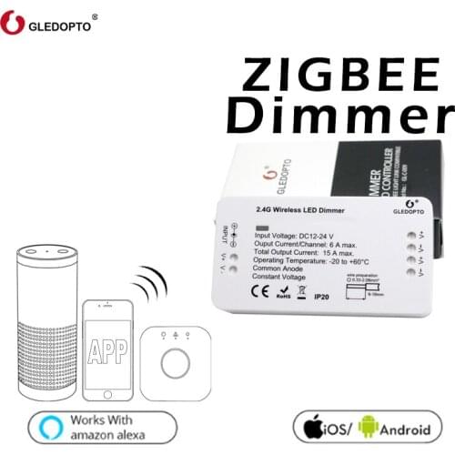 GLEDOPTO Zigbee Smart Dimmer Controller DC12-24V Zll Standard Led Strip Controller APP Voice Control For Android / IOS
