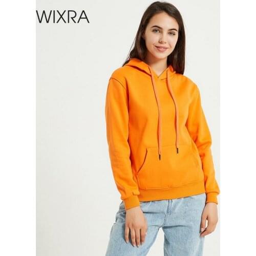 Wixra Sweatshirt Womens Bright Color Solid Hooded Classic Winter Autumn Ladies Pullover Fleece Streetwear Ladies Plus Size