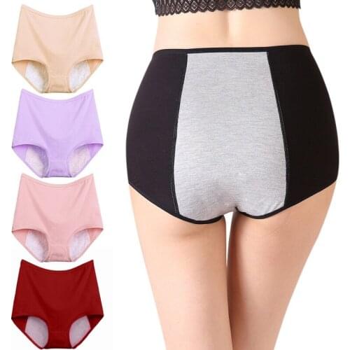 Women Leak Proof Menstrual Panties Physiological Pants Underwear Period Cotton Waterproof Briefs Plus Size Female Lingerie