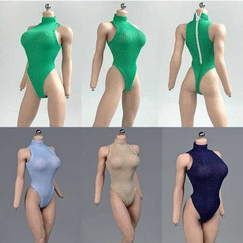 1/6 Scale Sexy Sleeveless high-fork Gami Bodysuit Clothes Accessory for 12 inches Action Figure Body