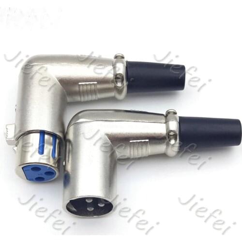 1PCS 3 Pin XLR Male/ Female Jack Connector Mic Microphone Cable Right Angle 90 Degree