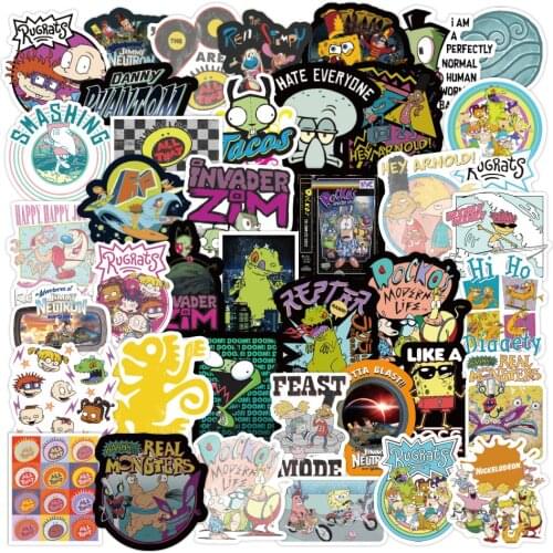 10/50pcs Anime Nickel Children Stickers Pack Laptop Skateboard Graffiti Stickers Journal Kids Decals Phone Car