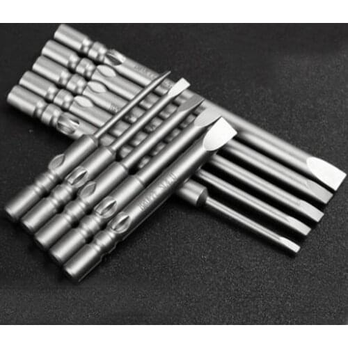 10Pcs 1.5-4mm Magnetic Flat Head Slotted Tip Screwdrivers Bits 800 4MM Shank Driver Bits Hand Tools Screwdriver Drill Bit