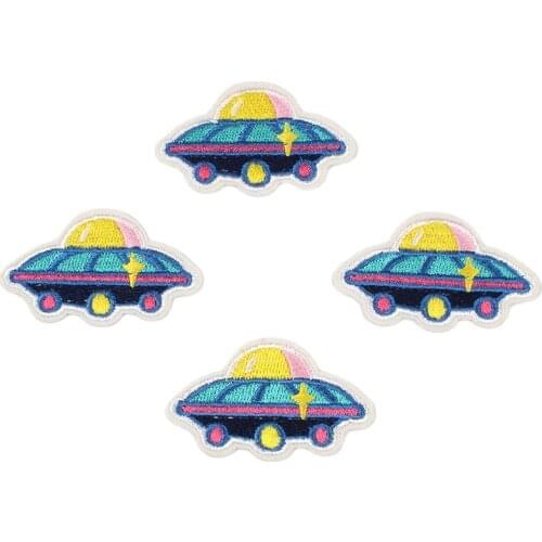 10pcs/lot Embroidery Spacecraft Patch Sew On Iron On Cartoon Stickers DIY Handmade Patchwork Craft Fabric Stickers for Jeans Bag