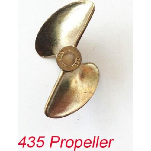2-Blades Brass Propeller 435 4*35mm 4mm Drive Shaft Metal Propeller For RC Brushless Electric Racing Boat Model Pitch 1.4