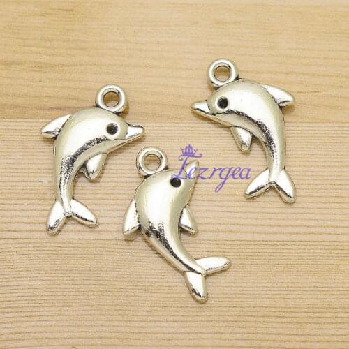 20pcs/lot--23x13mm, Antique silver plated dolphin charms,DIY supplies,Jewelry accessories