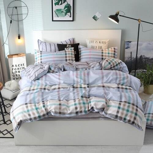 Dropshipping 3/4pcs King Size Bedding Sets Family Set Include Bed Sheet Duvet Cover Pillowcase Gift Fashion lattice