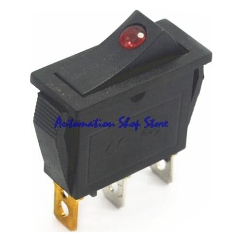 5pcs Red LED Lighted Dot Illuminated Round Rocker Switch Button 3Pin ON/OFF Toggle SPST Car Truck Trailer