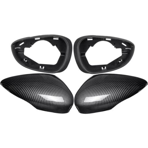 Car ABS Carbon Fibre Rear View Mirror Cover + Wing Mirror Frame for Ford Fiesta MK7 2008 -2017