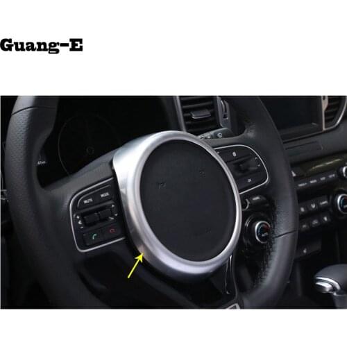 Car detector stick styling ABS Chrome Steering wheel Interior Kit Trim lamp frame part 1pcs For Kia Sportage KX5 2016 2017 2018
