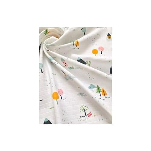 MÜSLİN KUMAŞ ORMAN DESENLİ BEBEK ÖRTÜ&BATTANİYE 75X95CM