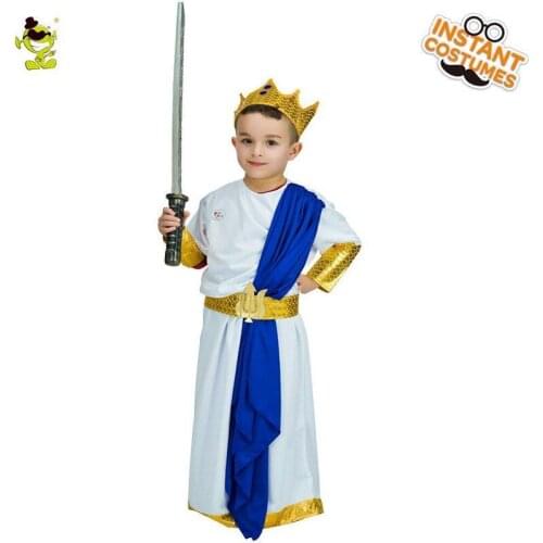 Kids Poseidon Cosplay Costume Christmas Fancy Dress Party Greece Prince Leader Costume Halloween Carnival Party King Masquerade