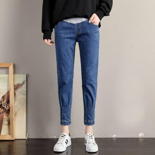 Jeans Maternity Haren Pants For Pregnant Women Loose Pencil Pants Denim Jeans Pregnancy Casual Abdominal Pants Slim Trousers