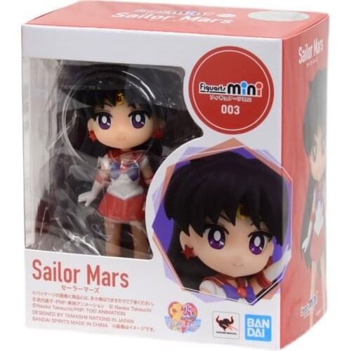 10cm BANDAI Figuarts mini SailorMoon SuperS Hino Rei Anime characters Action PVC Collection Model Toy Anime Figure Toys For Kids