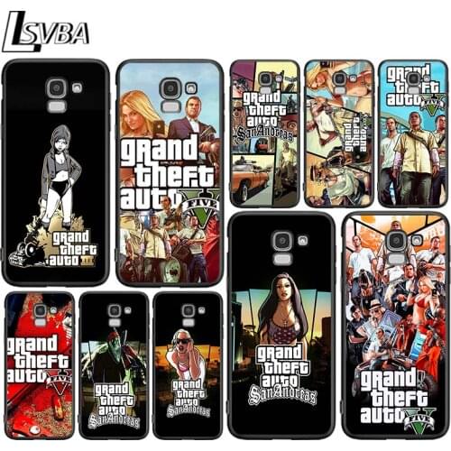 Grand Theft Auto GTA for Samsung Galaxy J2 J3 J4 Core J5 J6 J7 J8 Prime duo Plus 2018 2017 2016 Soft Black Phone Cover