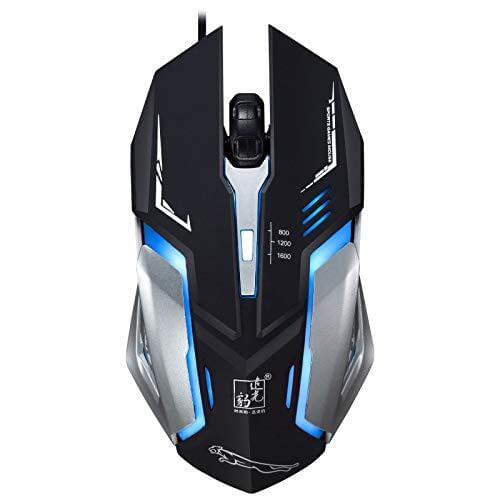 K1 Wired Optical Mouse USB 1600DPI Three-Speed Adjustable LED Backlight Mute Wired Optical Gaming Mouse 7 Colors RGB
