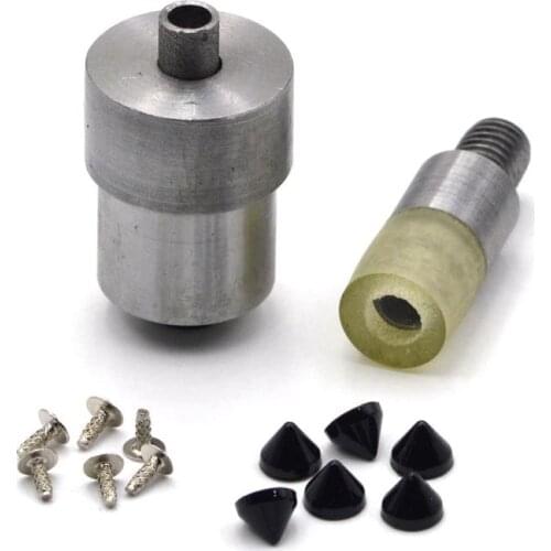 KALASO 1Set Hand Press Die Mould Tool for 6.5mm Acrylic Cone Punk Studs Rivets Spikes