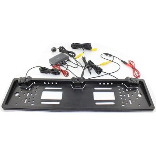 Latest Europe License Plate Reverse Camera License Frame Rearview Camera With 2 Parking Sensor Radar System Parking Vision