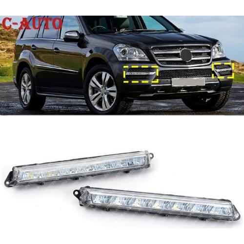 Left and Right Front LED Daytime Running Fog light For Mercedes Benz X164 GL320 GL350 GL450 GL550 ML63 AMG X166 2007-2013