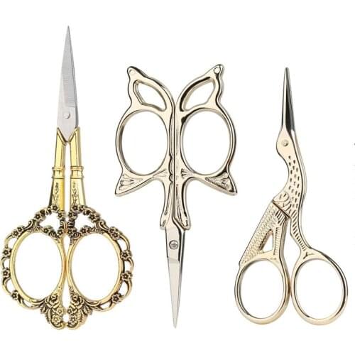 LMDZ Sewing Scissors Tailor Scissors Professional Gold Vintage Plum Blossom Butterfly Scissors Sharp for Embroidery Sewing Tool