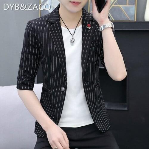 3XL XL Stripe Suit Men Korean Version of The Spring and Autumn Fashion Slim Thin Coat Youth Handsome Ironing Leisure Small Suit