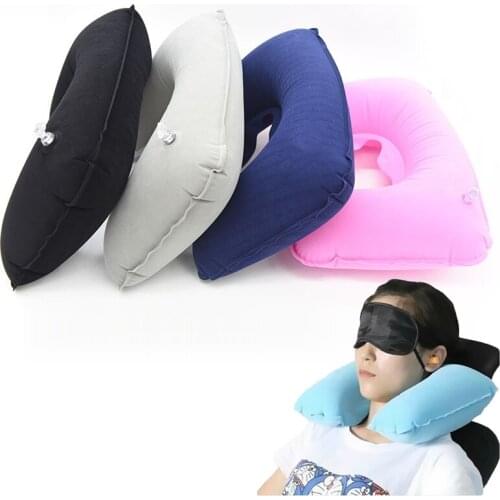 1 Pc Inflatable Pillow Air Cushion Neck Rest U-Shaped Compact Plane Flight Travel Pillows Home Textile Drop Shipping40