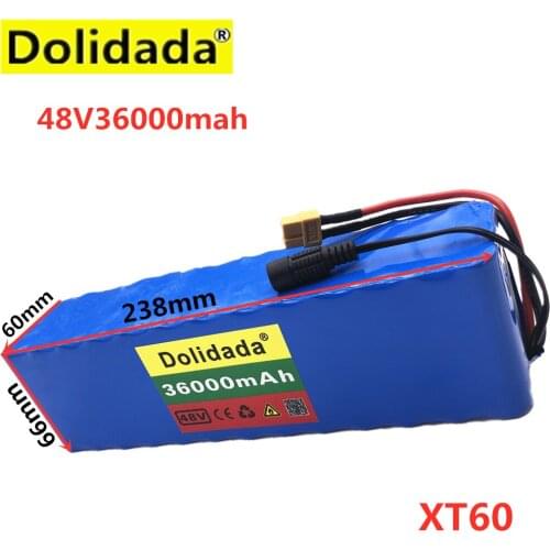 2021 NEW Dolidada XT60 interface 48V battery 13S3P 36Ah battery pack 500W high power battery 48V36000mAh Ebike electric bike BMS