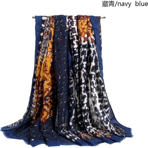 2021 Fashion Newest Spot Printed Pattern Cotton Voile Scarf Shawls Wraps Hijabs 5Colors 10pcs/lot