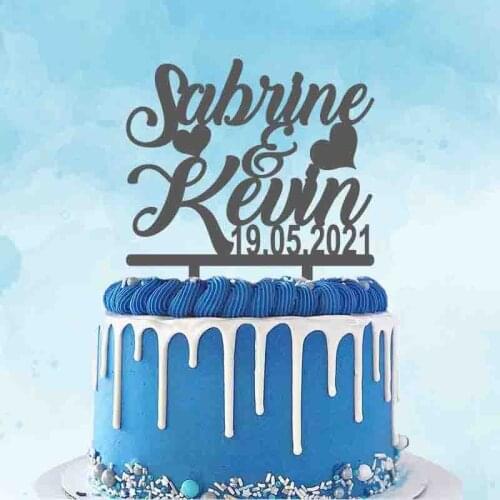 Personalized Wedding Cake Topper Custom Couples Name Wedding Date Wedding Party Wedding Anniversary Cake Decoration Topper