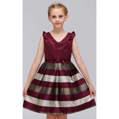 Girls Dress 2018 European and American Style Princess Dresses Back Bowknot Phnom Penh Party Dresses For 2-8 Year