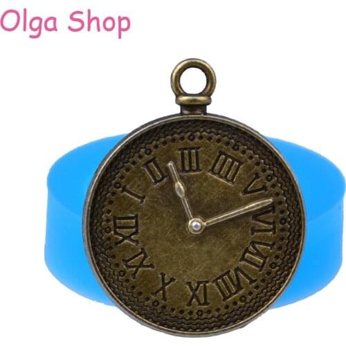 PYL201 26.3mm Alarm Clock Pendant Silicone Mold - Sugarcraft, Fondant, Baking Tools, Clay, Candy, Resin, Chocolate, Jewelry