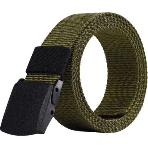 Canvas Belts Man Casual Practical Men Belts Solid Color Simple Male Plastic Buckle Belts