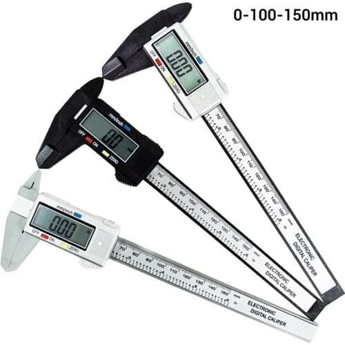 150mm 6inch LCD Digital Vernier Calipers Measure Electronic Carbon Fiber Gauge Height Measuring Instruments Micrometer Student