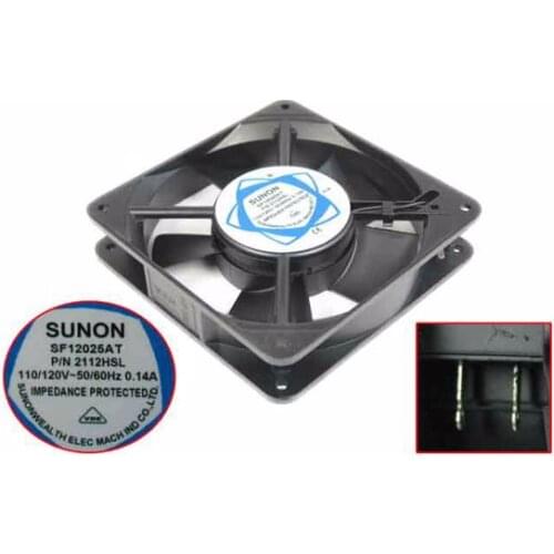 SUNON SF12025AT, P/N:2122HSL AC 220-240V 0.10AMP 120X120X25mm Server Cooling Fan