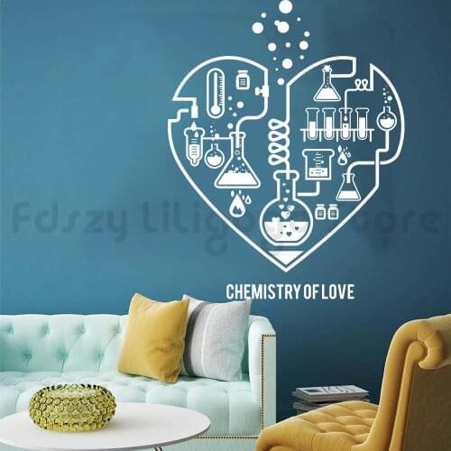 Etiqueta de la pared del corazón abstracto de la ciencia de la química de laboratorioF394