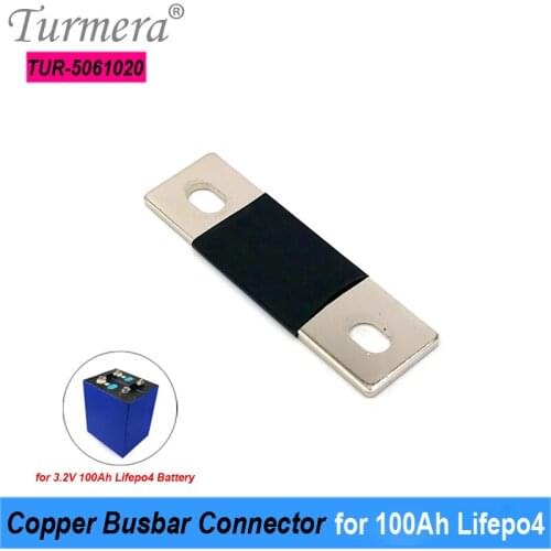Turmera 20Pieeces Copper BusBars Connector 300A for 3.2V 100Ah Lifepo4 Battery 12V Solar Energy System UPS Batteries Supply Use