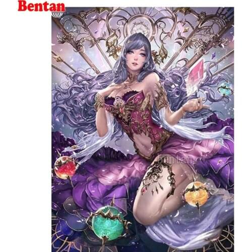 Japanese Anime 5D DIY Diamond Painting Fantasy Girl Full Drill Diamond Embroidery Beaded Mosaic Cross Stitch Kits Handmade Gift
