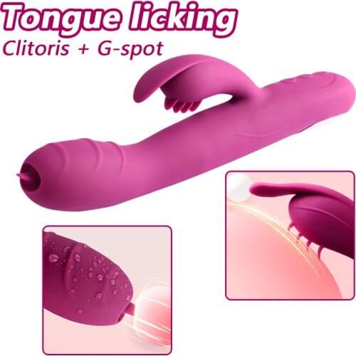 Tongue Licking Vibrator for Women G-spot Vaginal Swing Massage Stimulation Heating Telescopic Dildo Sex for Females Masturbation