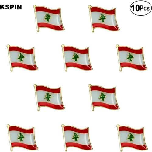 Lebanon Flag Lapel Pin Flag badge Brooch Pins Badges 10Pcs a Lot