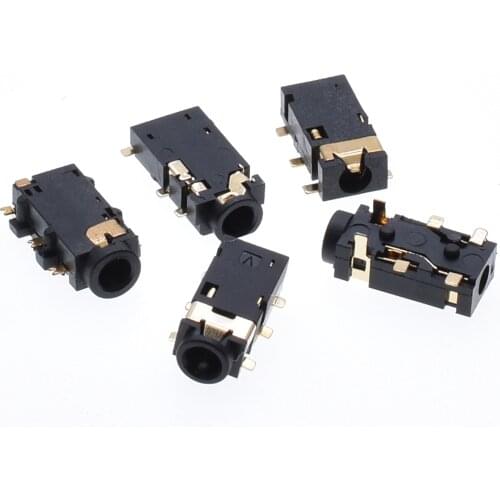 10 pcs PCB mounting 2.5 mm 4-pole ultra-thin audio jack connector High-quality PJ-242 headphone jack socket 6-pin thermal stabil
